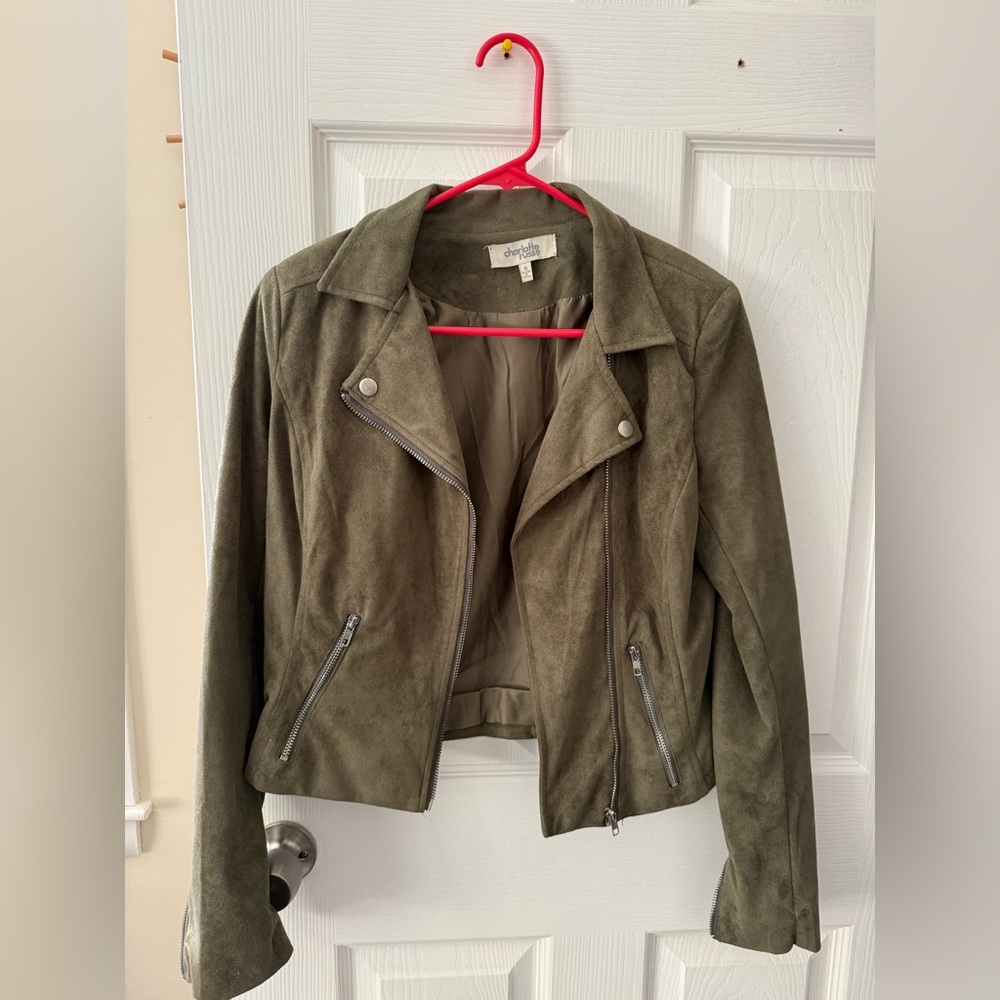 Charlotte Russe Lightweight Suede Moto Jacket